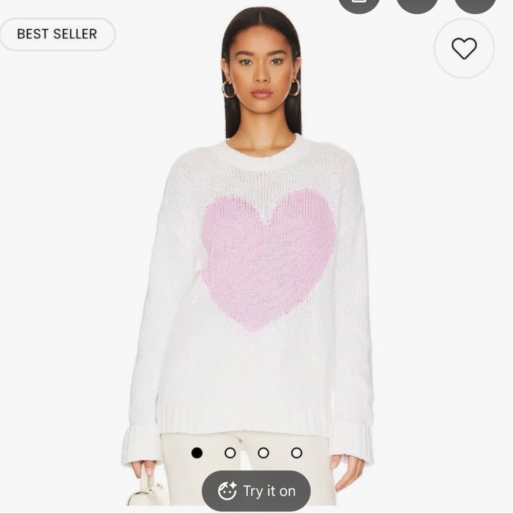Show Me Your MuMu White Sweater with Pink Heart